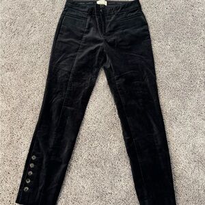 Anthropologie Black Velvet Skinny Pants